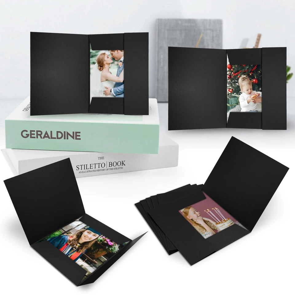 Pastas para fotos 8x10 papelão porta-retrato cartões para saudações/convites - Imagem 3 de 4