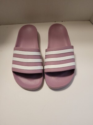 Adidas Adilette Aqua Purple Flat Lightweight Slide Womens Sandal