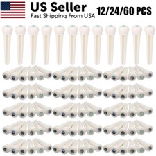 12/24/60pcs Guitar Bone Pin String Peg Bridge Abalone Shell Luthier Nut Saddle