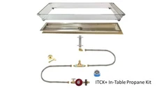 DIY Pro Tank-In-Table Fire Table Kit w/ Windscreen, Pan, Burner, and Gas Kit