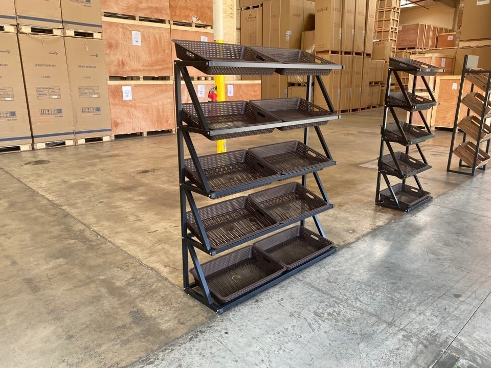 NEW Market Retail Display Rack Shelf Merchandiser Fruit Vegetable Snack ...