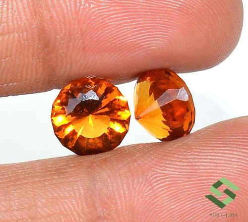 Natural Citrine Fancy Round Cut Pair 10 mm 6.72 CTS Untreated Loose Gemstones - Picture 2 of 6