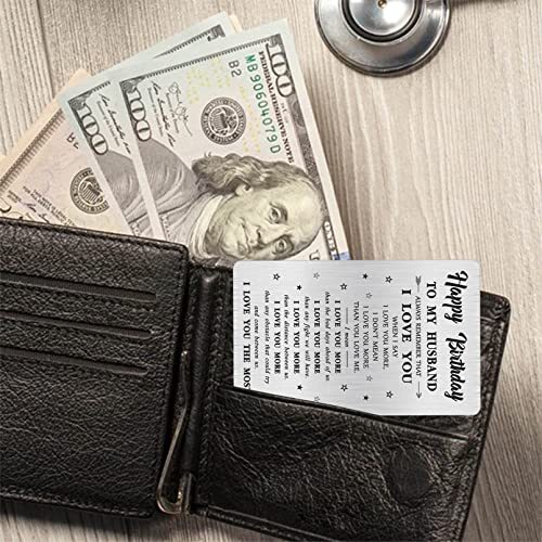 Happy Birthday Gifts to My Husband, Bday Engraved Wallet Husband Birthday Card - Picture 4 of 6