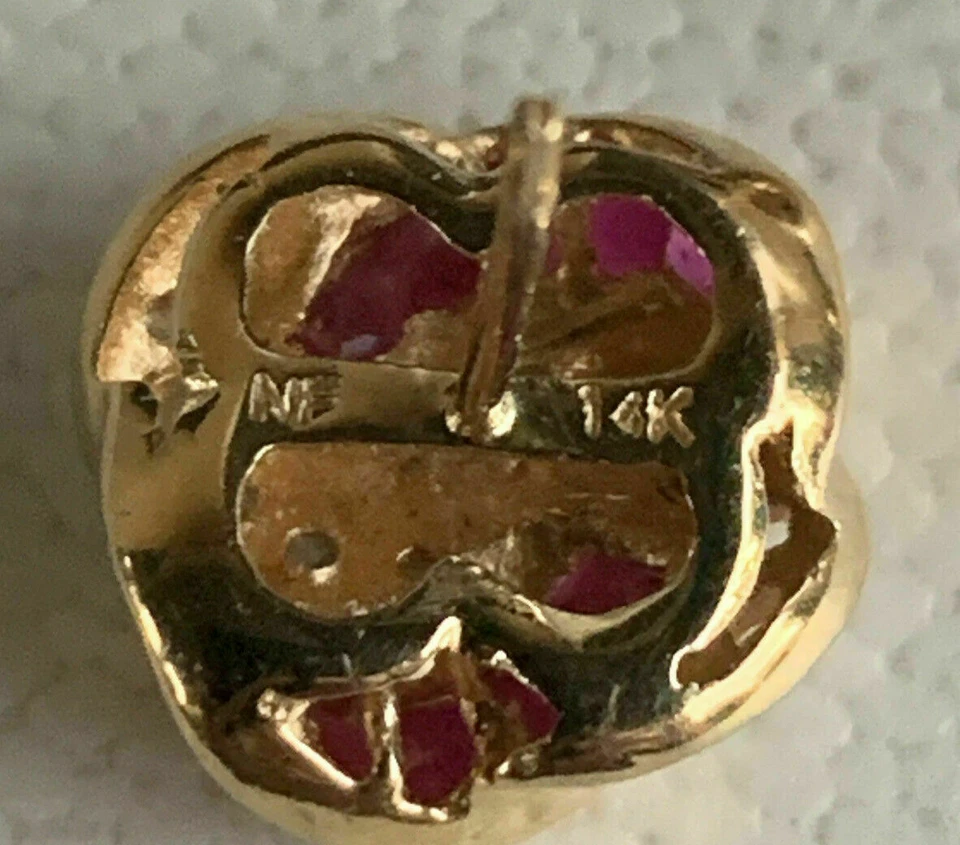 2Ct  Princess  Lab Created Red Ruby Elegant Stud Earrings 14k Yellow Gold Finish - Image 3 of 4