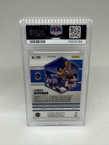 2020 Panini Mosaic #205 James Wiseman Green Mosaic Rookie - PSA 10 Gem Mint - Picture 2 of 2