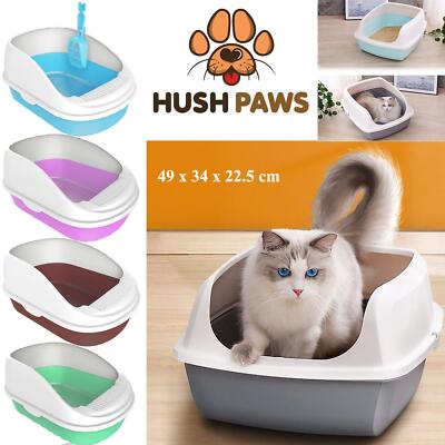 Hush Paws Katze Kunststoffschale Katzentoilette Toilette mit Schaufel Kätzchen einfache Reinigung