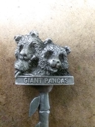 VINTAGE Riesenpanda National Zoo Washington DC Zinn Sammler Löffel Souvenir - Bild 9 von 10