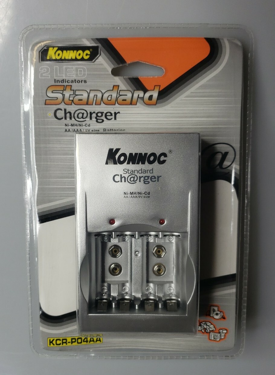 KONNOC Standard Charger for Rechargeable Batteries AA AAA 9v for sale