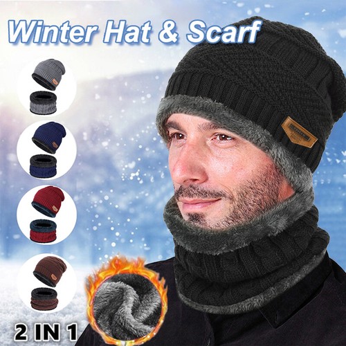 2 in 1 Winter Hats Scarf Windproof And 