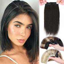 One Piece Hair Pad Clip in 100 Remy Human Hair Extensions Topper Hairpiece Base
