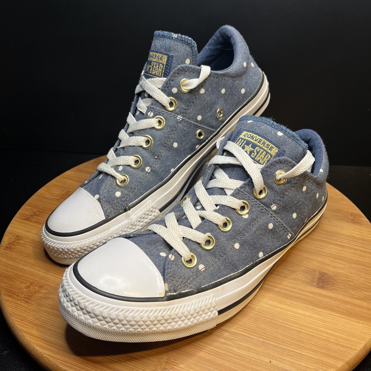 Converse Madison Oxford Low Top Sneaker Navy White Polka Dot