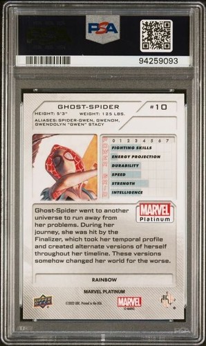 Ghost-Spider #10 Rainbow PSA 10 Upper Deck 2023 Marvel Platinum - Picture 2 of 3