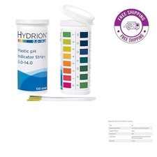 Reliable pH Indicator Strips in Packaging - 0 to 14 pH Range, 100 Count