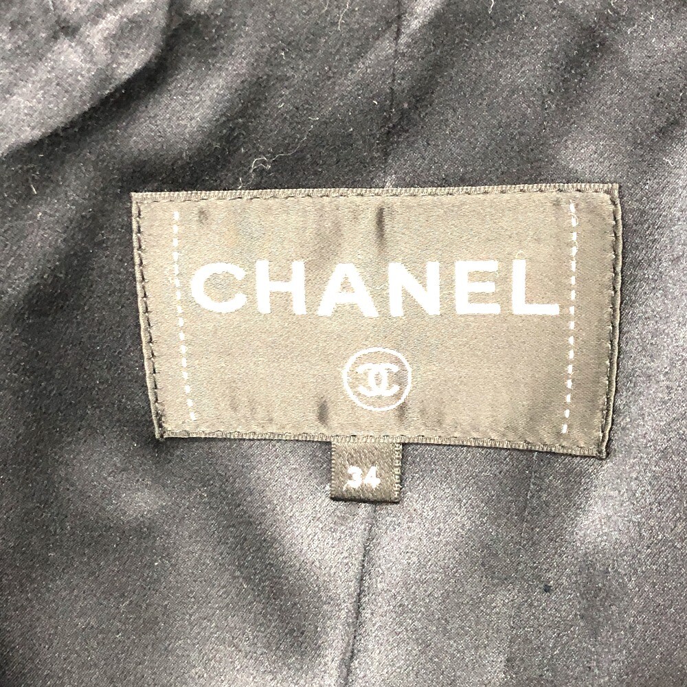 CHANEL P75847 CC Mark Camellia Button P-coat Long coat Wool