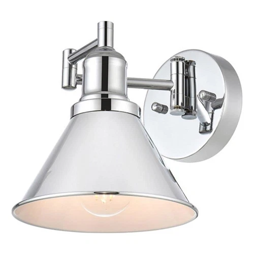 Living District Judson 1-Light Metal Swing Arm Wall Sconce in Chrome - Picture 1 of 6