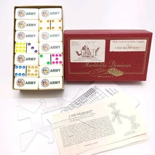 Puremco Professional Extra Thick Double Nine Dominoes ARMY Logo CHICKENFOOT