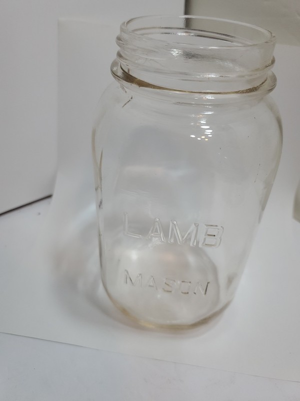 Lame Mason Jar 1 Qt. Clear Glass Excellent Condition 