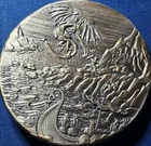 10 Ounce Monarch Dragon vs Viking Silver Round High Relief Antiqued With Box