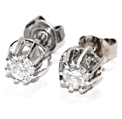 Ohrringe Gold Diamanten Altschliff antik 0,50 ct. 585/14K Ohrstecker 6,5mm - Bild 1 von 4