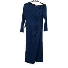 Kay Unger dress Irina gown long sleeve blue size 14