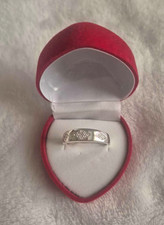 925 Sterling Silver Diamond Accent Pavé Wedding Band Ring Size 8  6mm