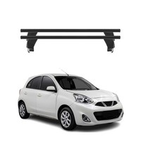 Menabo DachträGer GrundtäGer FüR Nissan Micra 2017-2023 50Kg Alu Schwarz 2 Tlg