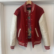 Hard Rock Cafe San Diego Varsity Jacket Mens Small Red Full Zip/Button VTG