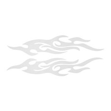Reflective Bumper Decal White Square Flame Pattern Reflective Car Sticker