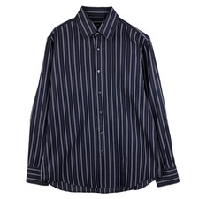 Used Hugo Boss multi-stripe long-sleeved cotton striped shirt men's size L e...