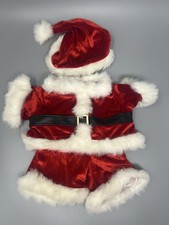 Vintage Build A Bear Santa Claus Outfit, Plush Hat Belted Jacket Pants BABW 3pc