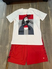 Xersion red basketball shorts with shirt outfit set boys L 14/16