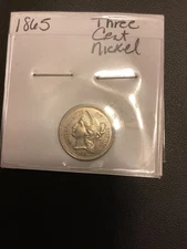 1865 US Nickel 3 Cent Piece BU Free Shipping