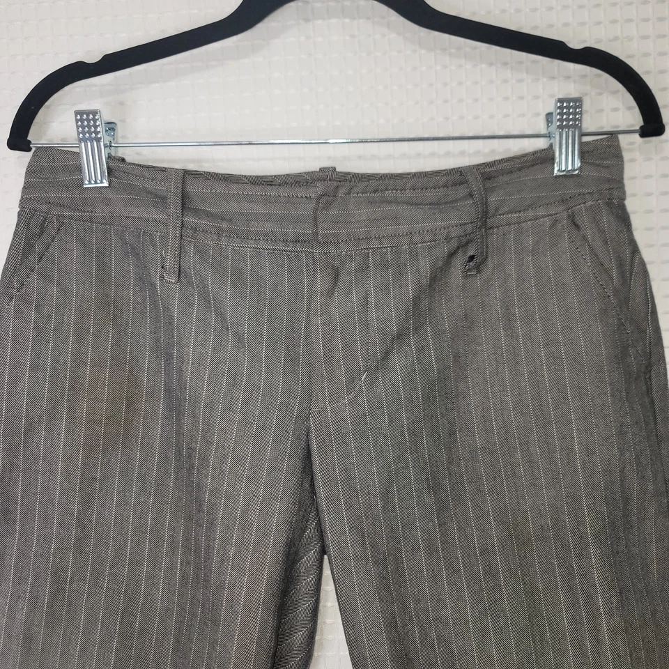 Pantalones Cortos Para Mujer GAP Elastizados Espiga Puños Algodón Gris Rayas Preppy Talla 4 Foto 2 de 4