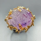 Gemstone 37 ct Natural Amethyst Ring 925 Sterling Silver Size 7.5 /R472886