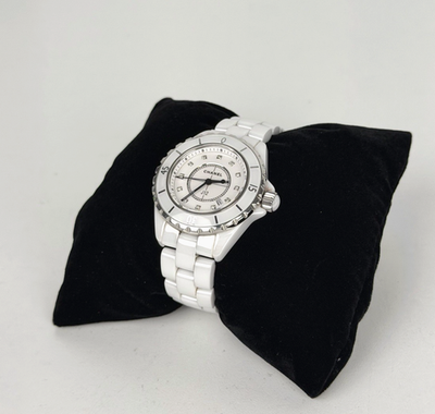 Chanel Watch J12 H1628 White Ceramic Quartz Diamond Hour Markers