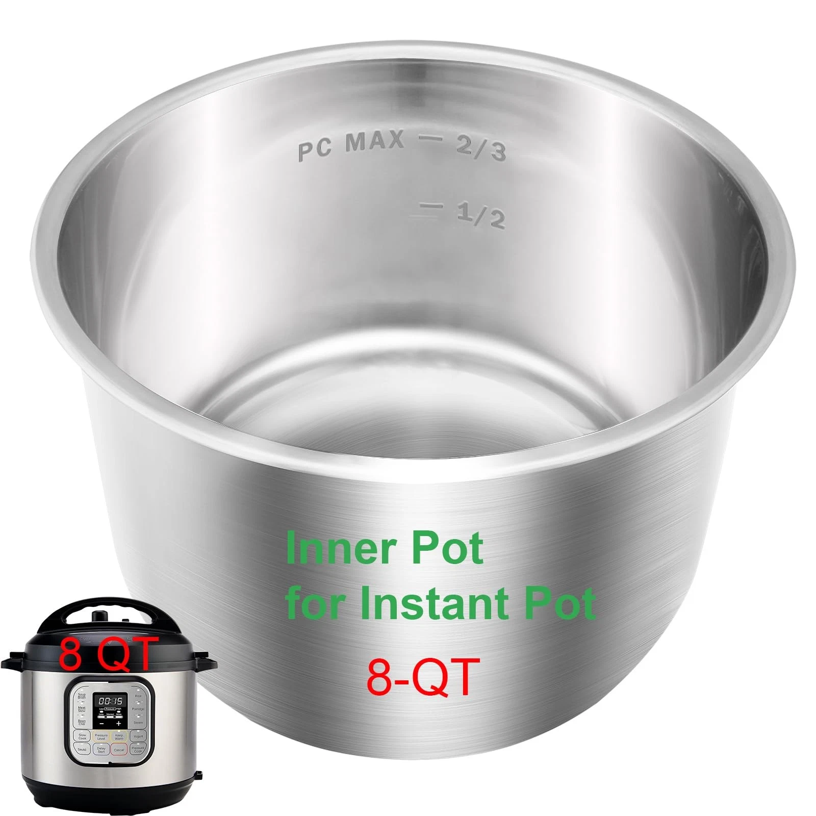 Replacement Pot for Instant 8-Qt, 304 (18/8) 8 Quarts, Stainless Steel