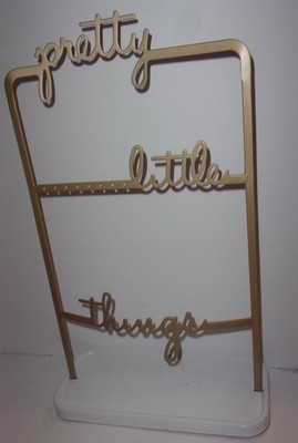 Umbra Pretty Little Things jewelry holder stand gold tone & white metal 15.5'' VG
