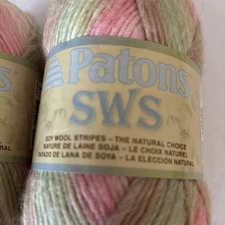 NEW Lot of 2 Patons SWS Yarn 241070 Natural Pin  Soy 4PLY 2.8oz