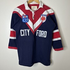 Vintage NSWRL City Ford Roosters Rugby Jersey Shirt Mens Size MEDIUM 1985 80s