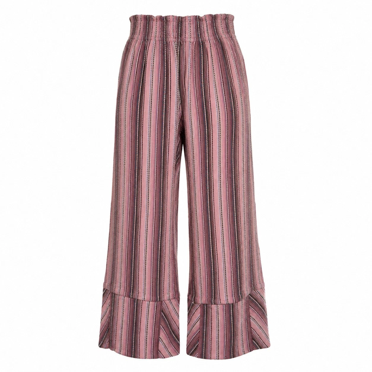 Free People XS Pink Stripe Wide Leg Gauze Pants Boho Festival Cotton India