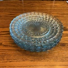 Anchor Hocking BUBBLE Sapphire Blue 9.5” Dinner Plate SET OF 8 Depression Glass