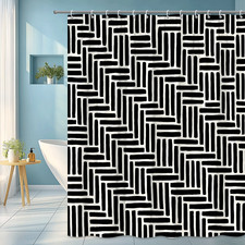 Elegant Black and White Shower Curtain for Modern Spaces