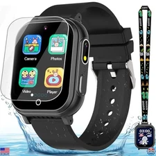 Kids Waterproof Smart Watch for Boys 3-12 - 32 Games, HD Touchscreen, Dual Cam