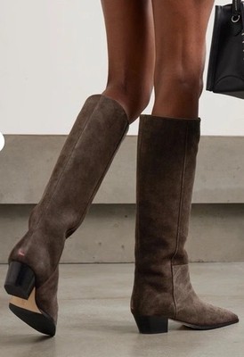 AEYDE Medea suede knee boots Dark Brown Women's Sz 7 NEW $999