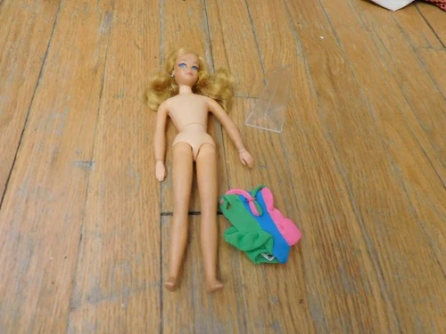 Vintage Mattel Barbie Doll Ken 1970 Dramatic New Living Skipper Outfit and Stand