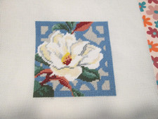 FULLY STITCHED MAGNOLIA-KIRK  BRADLEY-HANDPAINTED NEEDLEPOINT CANVAS
