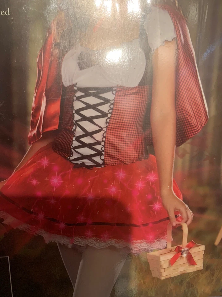 Nuevo Dreamgirl Pequeño Rojo Desluz Disfraz Junior Talla Grande 11-13 Vestido y Capa Foto 2 de 4