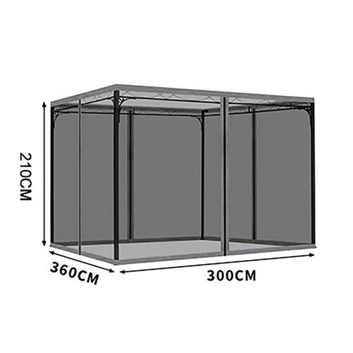 Universal Outdoor Patio Gazebo Mosquito Netting 4-Panel Sidewall Curtain Zippers - Picture 8 of 13