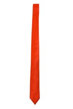 Men's solid bright orange color narrow tie width 2 1/2 inches