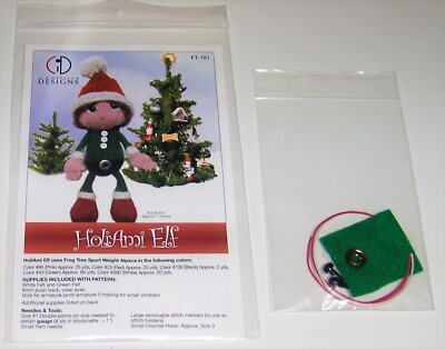HOLIAMI ELF 7'' Doll Knitting Pattern Plus by Cid Hanscom Designs